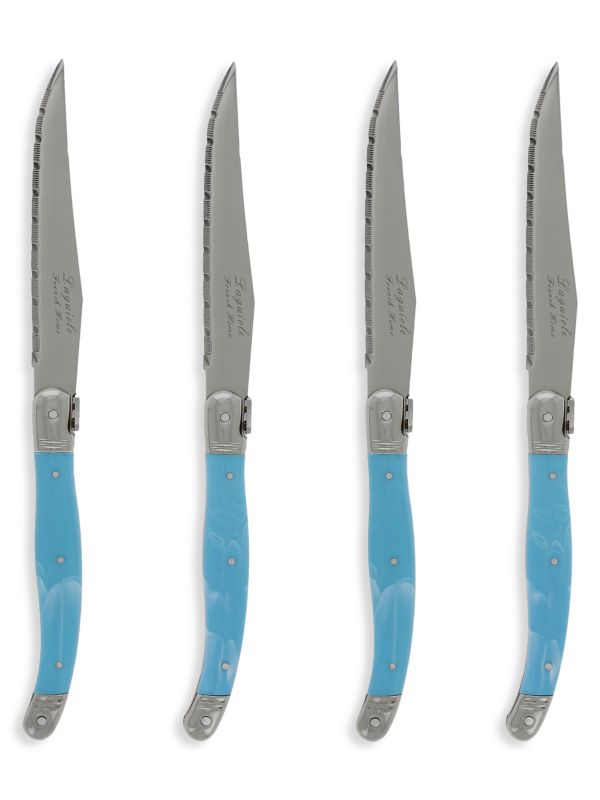 French Home Laguiole 4-Piece Faux Turquoise Steak Knives